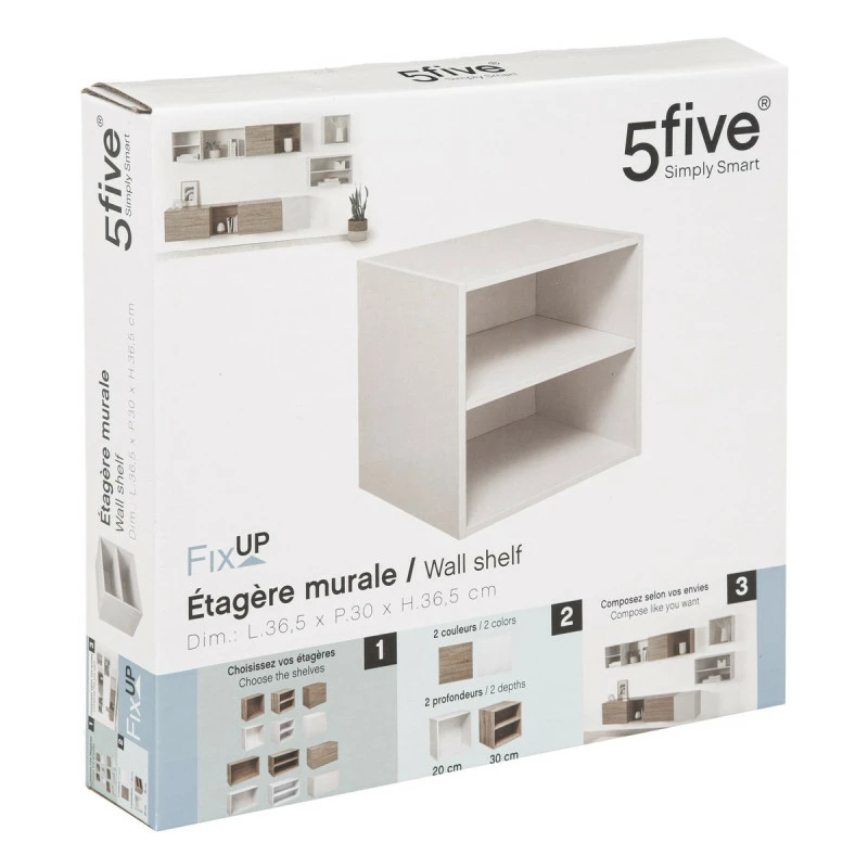 Etagère Murale 2 Niveaux Blanc Fixup 5Five 4 Etagère Murale 2 Niveaux Blanc Fixup 5Five – Image 2