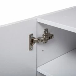 Etagère Murale 2 Niveaux + Porte 57x30 Blanc Fixup 5Five -Ledepot Soldes Magasin etagere murale 2 niveaux porte 57x30 blanc fixup 5five 4