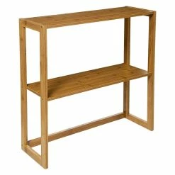Etagère Murale 2 Niveaux Bambou 5Five -Ledepot Soldes Magasin etagere murale niveaux bambou 5five 2