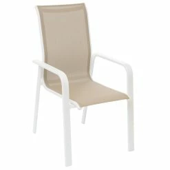 Fauteuil Essio Dossier Haut Lin/blanc Hespéride