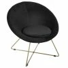 Fauteuil Evan Noir Piètement Doré Atmosphera -Ledepot Soldes Magasin fauteuil evan noir pietement dore atmosphera