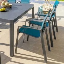 Fauteuil Extérieur Axant Bleu Canard/graphite Hespéride -Ledepot Soldes Magasin fauteuil exterieur axant bleu canard graphite hesperide 1