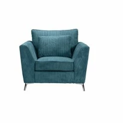 Fauteuil Isla Velours Côtelé Bleu -Ledepot Soldes Magasin fauteuil isla velours bleu 3