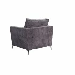 Fauteuil Isla Velours Côtelé Gris -Ledepot Soldes Magasin fauteuil isla velours gris 1 1