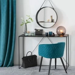 Fauteuil Séjour Marlo Bleu Canard Atmosphera -Ledepot Soldes Magasin fauteuil marlo bleu canard atmosphera 1