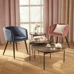 Fauteuil Séjour Marlo Bleu Canard Atmosphera -Ledepot Soldes Magasin fauteuil marlo bleu canard atmosphera 3