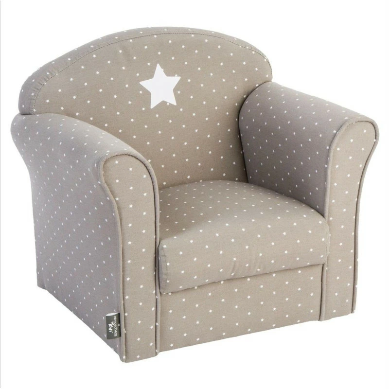ATMOSPHERA Fauteuil Pour Enfant Taupe Décor étoiles 3 ATMOSPHERA Fauteuil Pour Enfant Taupe Décor étoiles