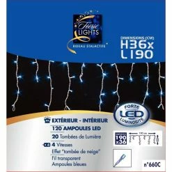 Guirlande 120 LED Tombée De Neige Bleu Fil Transparent -Ledepot Soldes Magasin guirlande tombee de neige 120 led bleues fil transparent 2
