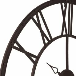 Horloge Métal Chiffres Romains Chocolat Atmosphera -Ledepot Soldes Magasin horloge metal chiffres romains chocolat 2