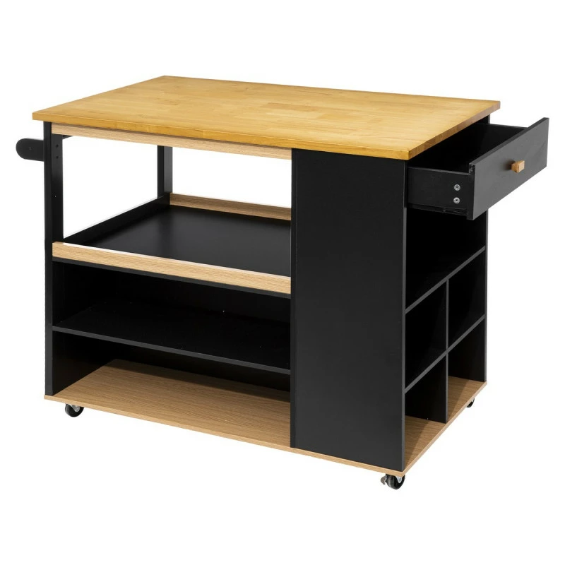 Ilot De Cuisine Noir Et Naturel 5Five 4 Ilot De Cuisine Noir Et Naturel 5Five – Image 2