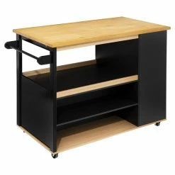 Ilot De Cuisine Noir Et Naturel 5Five 11 Ilot De Cuisine Noir Et Naturel 5Five -Ledepot Soldes Magasin ilot de cuisine noir et naturel 5five 2