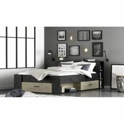 Demeyere Lit 140x190 Cm Pocket Naturel Et Noir -Ledepot Soldes Magasin lit 140x190 cm pocket naturel et noir 2