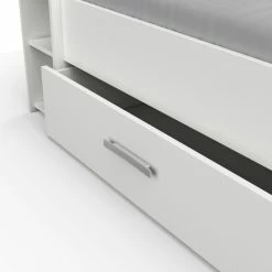 Demeyere Lit 140x190 Cm Pocket Blanc -Ledepot Soldes Magasin lit 2 places polly blanc 4