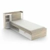 Demeyere Lit 90x190/200 Cm Avec Environnement Life Blanc Et Bois -Ledepot Soldes Magasin lit 90x190 200 cm avec environnement life blanc et bois