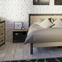 Demeyere Chevet Kansas 1 Tiroir 1 Niche -Ledepot Soldes Magasin lit colorado 2 personnes 160x200 cm 2