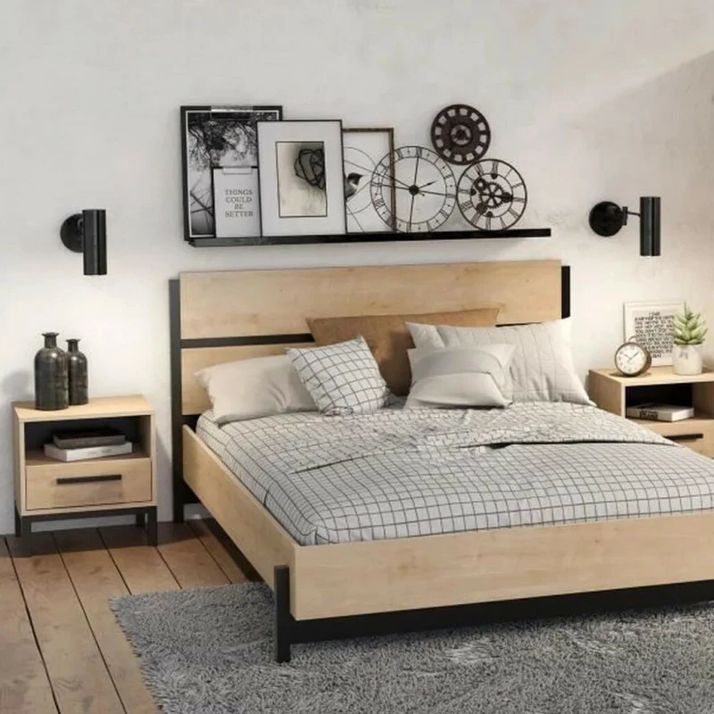 Demeyere Lit Double 160x200 Craft Noir Et Bois 4 Demeyere Lit Double 160x200 Craft Noir Et Bois – Image 2