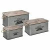 Lot De 3 Malles Métal Gris Plateau Bois Atmosphera -Ledepot Soldes Magasin lot de 3 malles metal gris plateau bois atmosphera
