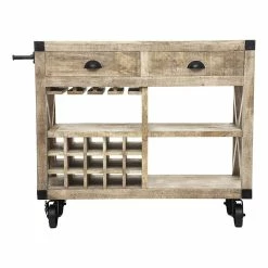 Meuble Bar 2 Tiroirs Sur Roues Silas Atmosphera -Ledepot Soldes Magasin meuble bar 2 tiroirs sur roues silas atmosphera 3