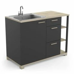 Demeyere Meuble Bas De Cuisine 1 Porte 3 Tiroirs Atelier 11 Demeyere Meuble Bas De Cuisine 1 Porte 3 Tiroirs Atelier -Ledepot Soldes Magasin meuble bas de cuisine 1 porte 3 tiroirs atelier 3