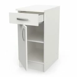 Demeyere Meuble Bas De Cuisine Blanc 1 Porte 1 Tiroir Mammy -Ledepot Soldes Magasin meuble bas de cuisine blanc 1 porte 1 tiroir mammy 1