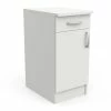 Demeyere Meuble Bas De Cuisine Blanc 1 Porte 1 Tiroir Mammy -Ledepot Soldes Magasin meuble bas de cuisine blanc 1 porte 1 tiroir mammy