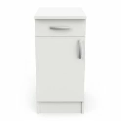 Demeyere Meuble Bas De Cuisine Blanc 1 Porte 1 Tiroir Mammy -Ledepot Soldes Magasin meuble bas de cuisine blanc 1 porte 1 tiroir mammy 2