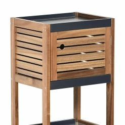 Meuble Bas De Rangement 1 Porte En Acacia 5 Meuble Bas De Rangement 1 Porte En Acacia -Ledepot Soldes Magasin meuble bas rangement 1 porte en acacia 1 1