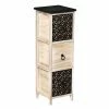 Meuble Carré 3 Tiroirs Séri Bois Noir Et Décor -Ledepot Soldes Magasin meuble carre 3 tiroirs seri bois noir et decor