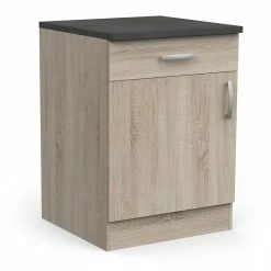 Demeyere Meuble De Cuisine Bas 1 Porte 1 Tiroir 60 Cm Paprika