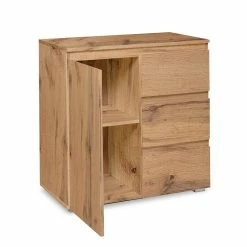 Meuble De Rangement 1 Porte 3 Tiroirs Naturel -Ledepot Soldes Magasin meuble de rangement 1 porte 3 tiroirs naturel image 5