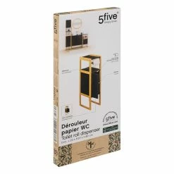 Meuble Dérouleur WC 1 Porte Noir Natureo 5Five -Ledepot Soldes Magasin meuble derouleur wc 1 porte noir natureo 5five 3