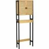 Meuble Dessus WC 2 Portes MDF Et Bambou Cebu -Ledepot Soldes Magasin meuble dessus wc 2 portes mdf et bambou cebu