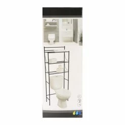 Meuble Dessus WC 3 Tablettes Métal Noir -Ledepot Soldes Magasin meuble dessus wc 3 tablettes metal noir 1