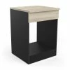 Demeyere Meuble Four 60 Cm Origan Noir Et Bois -Ledepot Soldes Magasin meuble four 60 cm origan noir et bois