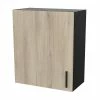 Demeyere Meuble Haut 1 Porte 60 Cm Origan Noir Et Bois -Ledepot Soldes Magasin meuble haut 1 porte 60 cm origan noir et bois