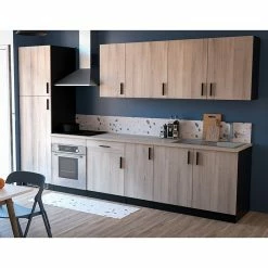Demeyere Meuble Haut Pour Hotte Origan Noir Et Bois -Ledepot Soldes Magasin meuble haut pour hotte origan noir et bois 2