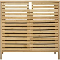 Meuble Sous Lavabo Salle Bain 2 Portes Bambou Sicela -Ledepot Soldes Magasin meuble sous lavabo salle bain 2 portes bambou sicela 1