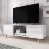 Meuble TV 2 Portes Sweden Blanc -Ledepot Soldes Magasin meuble tv 2 portes sweden blanc