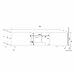 Meuble TV 2 Portes Sweden Blanc -Ledepot Soldes Magasin meuble tv 2 portes sweden blanc 3