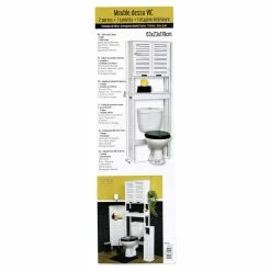 Meuble WC Miami 1 Tablette Blanc 5 Meuble WC Miami 1 Tablette Blanc -Ledepot Soldes Magasin meuble wc 1 tablette blanc 1