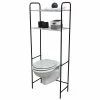 Meuble WC 2 Tablettes Pour Toilettes Noir Et Chrome -Ledepot Soldes Magasin meuble wc 2 tablettes pour toilettes noir chrome