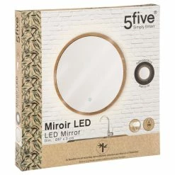 Miroir Rond D57 Bambou LED 5Five -Ledepot Soldes Magasin miroir rond d57 bambou led 5five 1 3