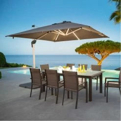 Parasol Carré Avec LEDs Equador Hespéride