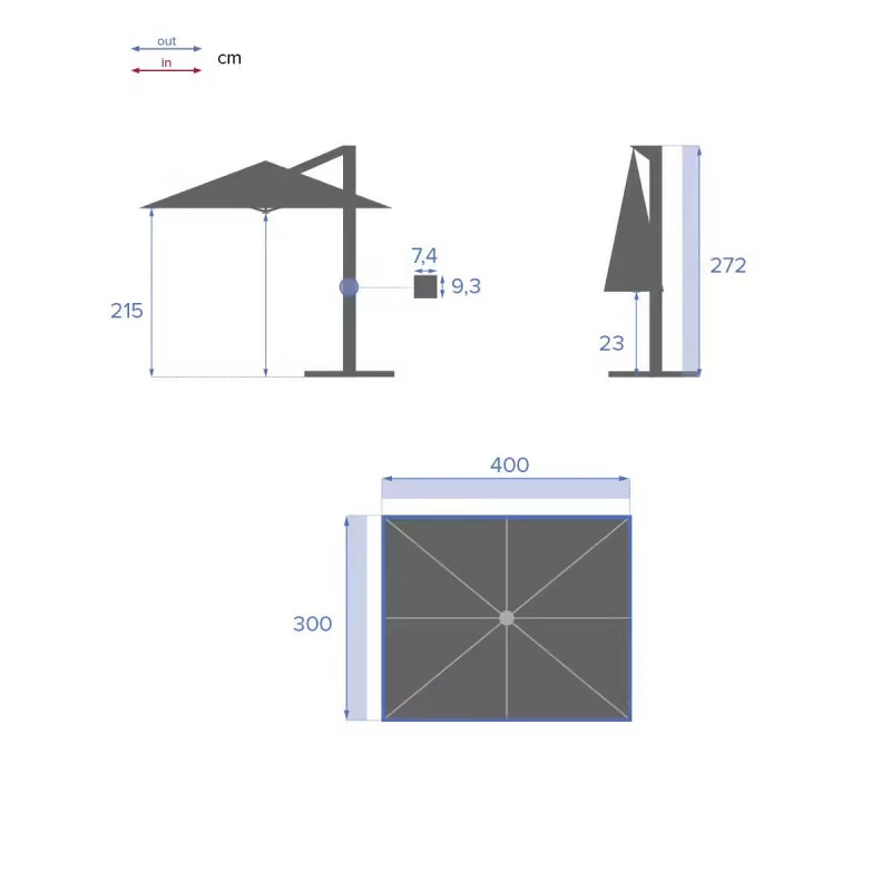 Parasol Décentré Eléa Inclinable Rectangulaire Ardoise Hespéride 9 Parasol Décentré Eléa Inclinable Rectangulaire Ardoise Hespéride – Image 7