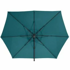 Parasol Décentré Eléa Inclinable Hexagonal Bleu Canard Hespéride -Ledepot Soldes Magasin parasol decentre elea inclinable hexagonal bleu canard hesperide 1
