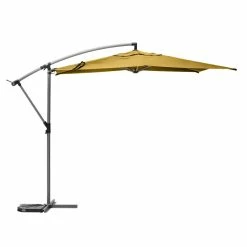 Parasol Décentré Rond Manoa Jaune Moutarde Hespéride -Ledepot Soldes Magasin parasol decentre rond manoa jaune moutarde hesperide 1
