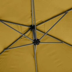 Parasol Décentré Rond Manoa Jaune Moutarde Hespéride -Ledepot Soldes Magasin parasol decentre rond manoa jaune moutarde hesperide 2