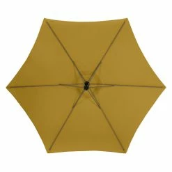 Parasol Décentré Rond Manoa Jaune Moutarde Hespéride -Ledepot Soldes Magasin parasol decentre rond manoa jaune moutarde hesperide 4