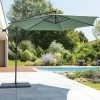 Parasol Décentré Rond Manoa Vert Olive Hespéride -Ledepot Soldes Magasin parasol decentre rond manoa vert olive hesperide