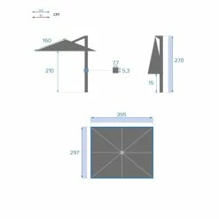 Parasol Déporté Rectangulaire Equador Olive Hespéride -Ledepot Soldes Magasin parasol deporte rectangulaire equador olive hesperide 1 7